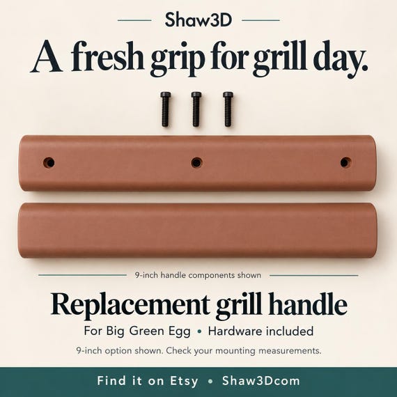 Replacement Handle for Big Green Egg, 4-Inch or 9-Inch, Hardware Included