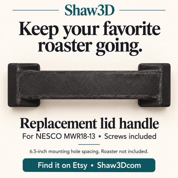 Replacement Lid Handle for NESCO MWR18-13, 6.5-Inch Hole Spacing, Screws Included
